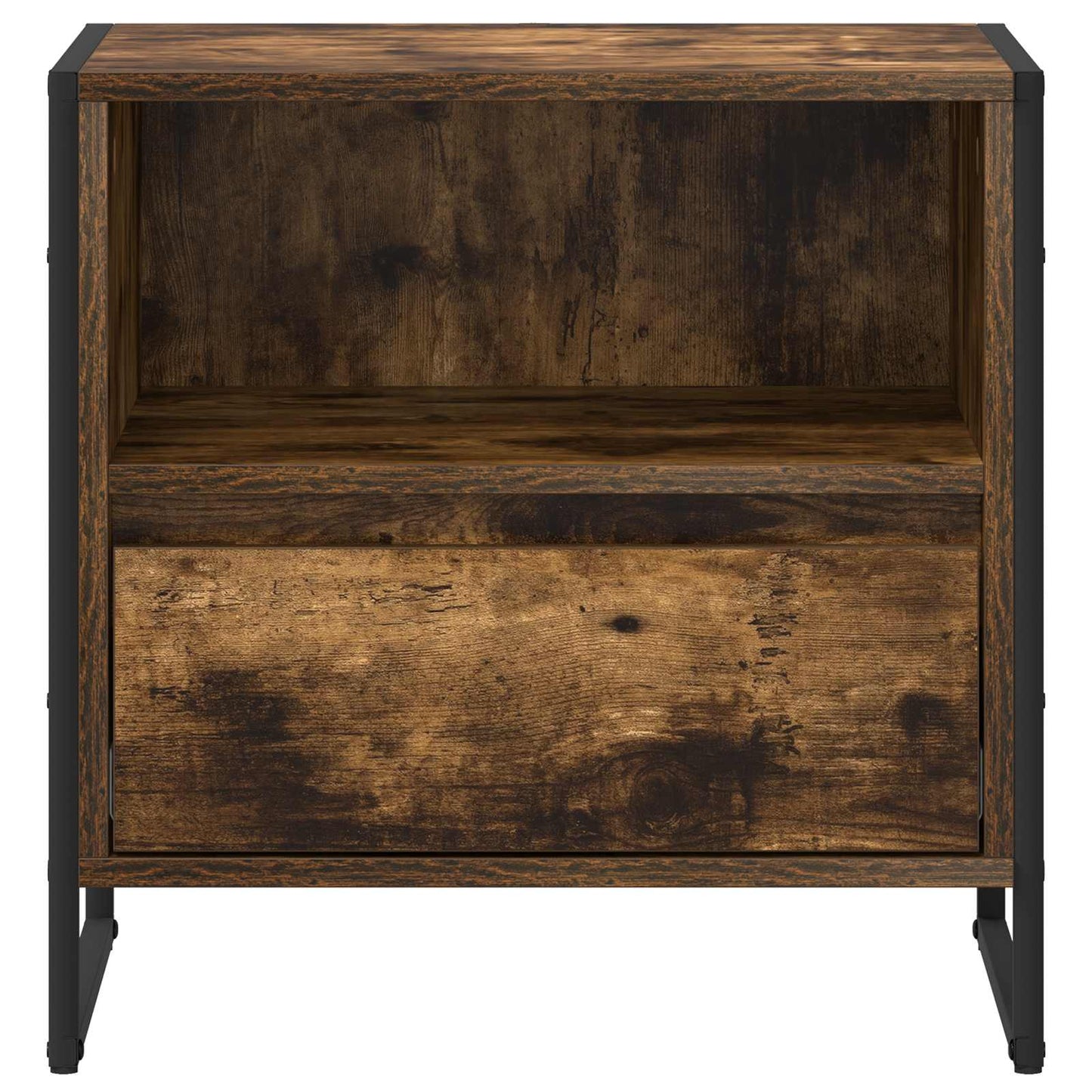 Nachtkastje met lade Rook Eik 50 x 39,5 x 50 cm Bewerkt hout