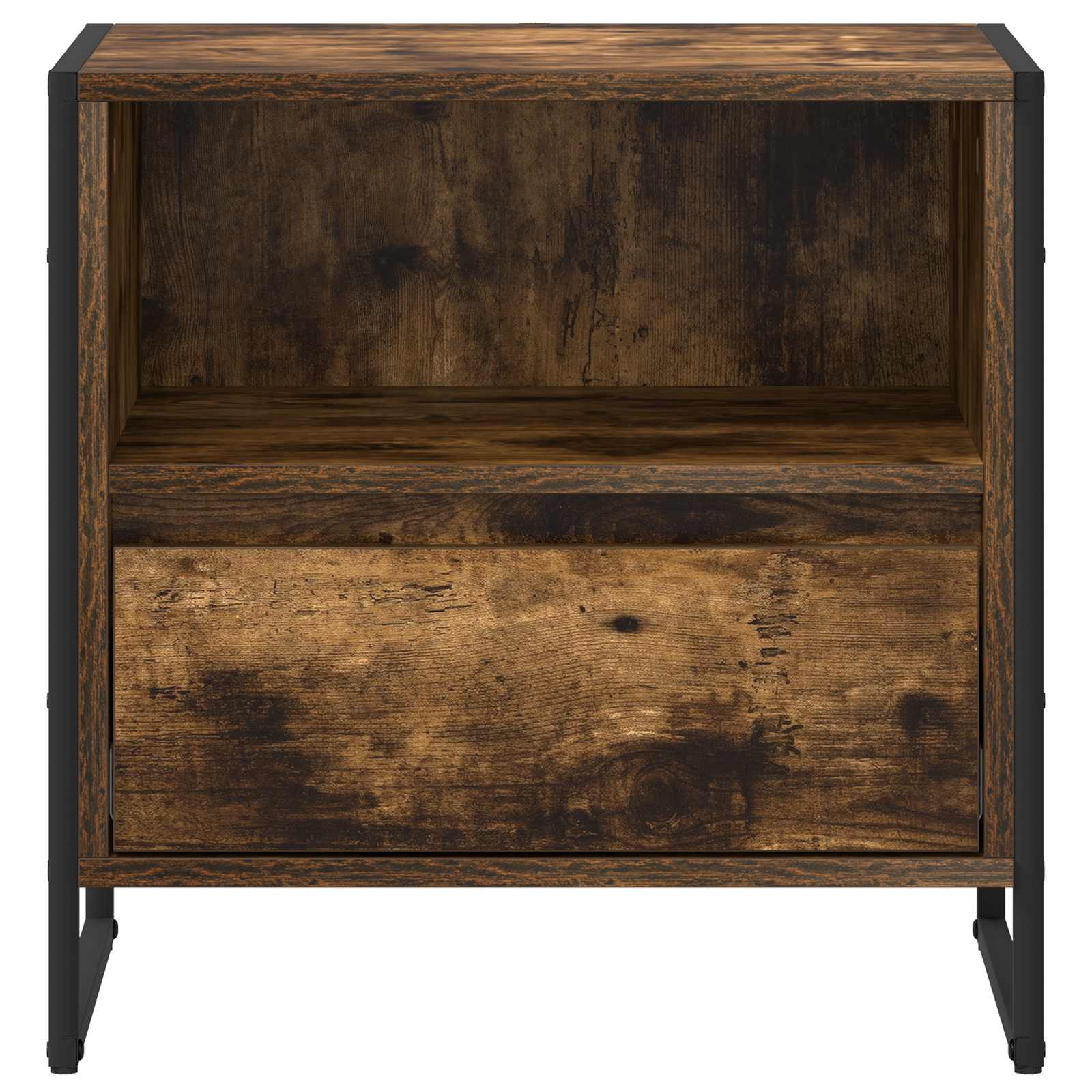 Nachtkastje met lade Rook Eik 50 x 39,5 x 50 cm Bewerkt hout