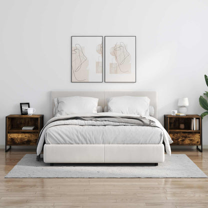 Nachtkastje 2 pcs Rook Eik 50 x 39,5 x 50 cm Bewerkt hout