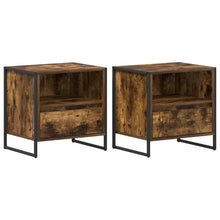 Nachtkastje 2 pcs Rook Eik 50 x 39,5 x 50 cm Bewerkt hout