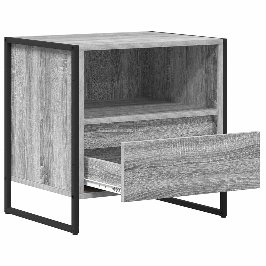 Nachtkastje Grijs Sonoma 50 x 39,5 x 50 cm Bewerkt hout