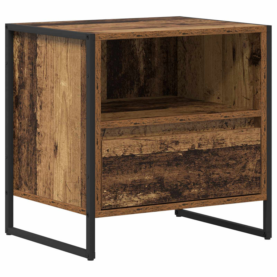 Nachtkastje met lade Oud Hout 50 x 39,5 x 50 cm Bewerkt hout