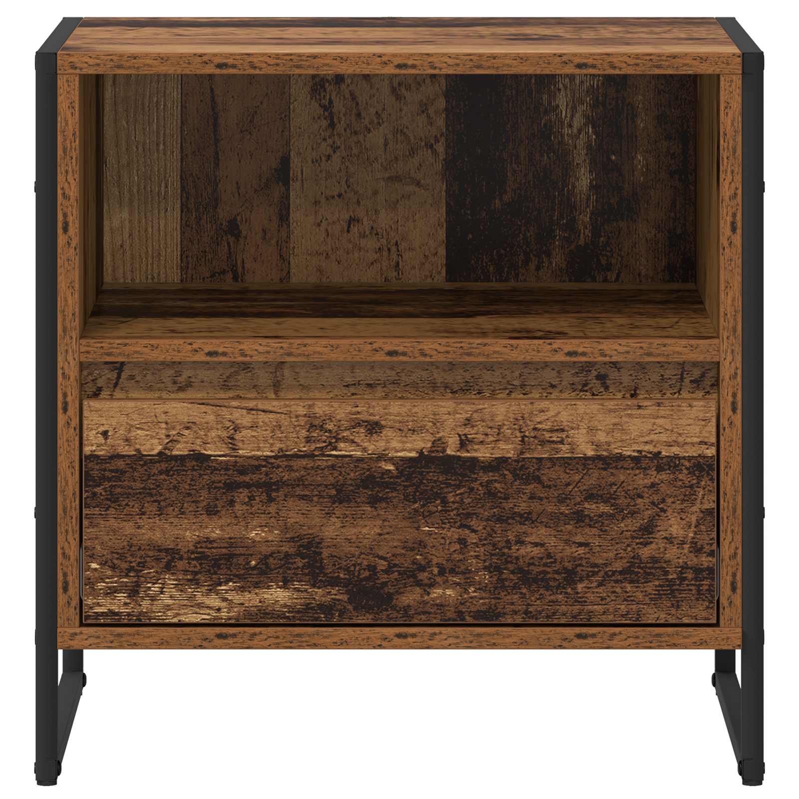 Nachtkastje met lade Oud Hout 50 x 39,5 x 50 cm Bewerkt hout