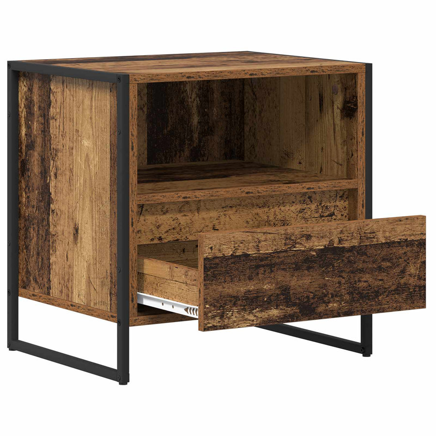 Nachtkastje met lade Oud Hout 50 x 39,5 x 50 cm Bewerkt hout