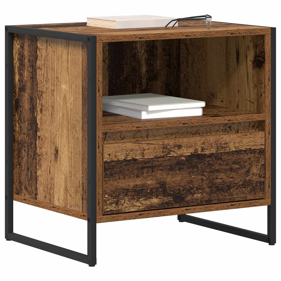 Nachtkastje 2 pcs Oud Hout 50 x 39,5 x 50 cm Bewerkt hout