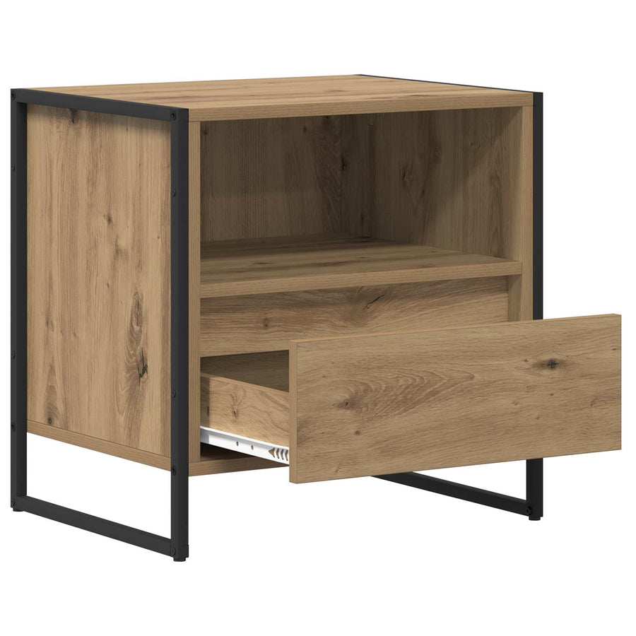 Nachtkastje Ambachtelijk eiken 50 x 39,5 x 50 cm Bewerkt hout