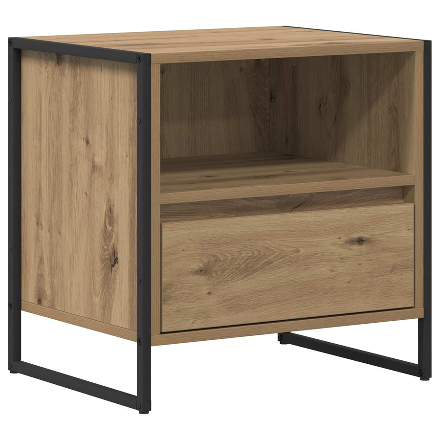 Nachtkastje met lade 2 pcs Ambachtelijk eiken 50 x 39,5 x 50 cm