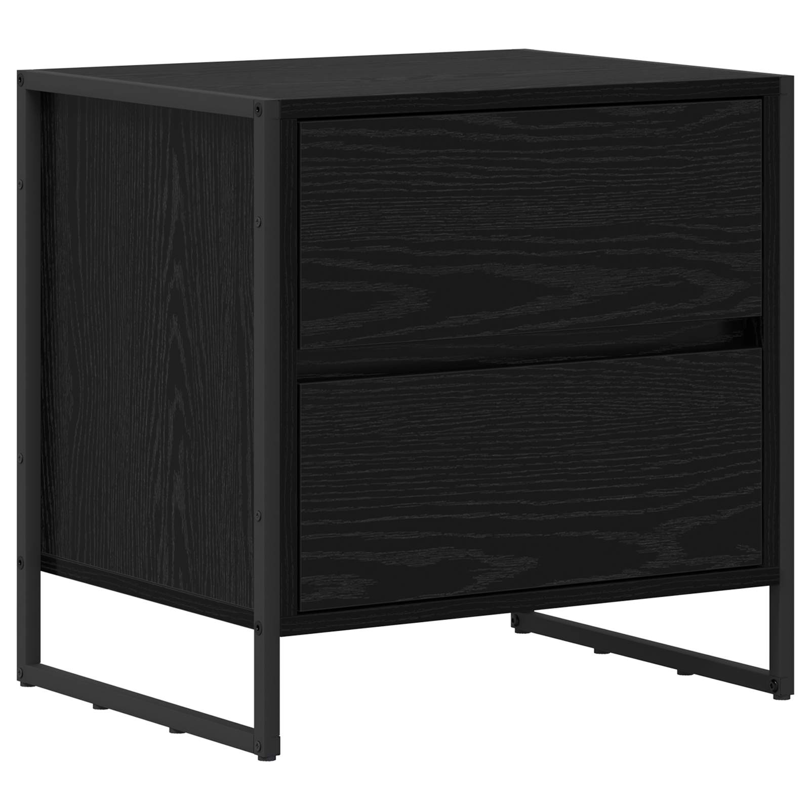 Nachtkastje met lade Zwart Eiken 50 x 39,5 x 50 cm Bewerkt hout