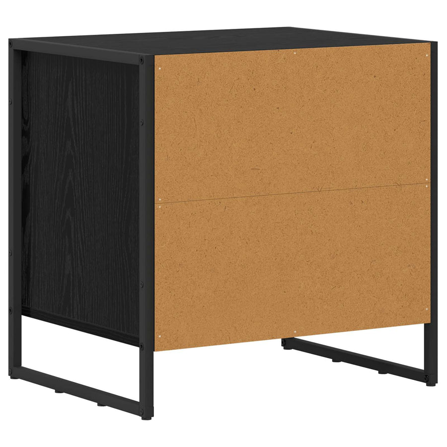 Nachtkastje met lade Zwart Eiken 50 x 39,5 x 50 cm Bewerkt hout