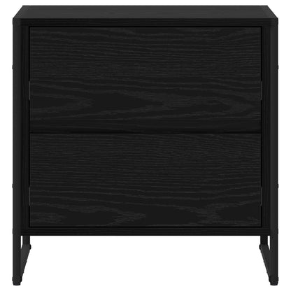 Nachtkastje met lade Zwart Eiken 50 x 39,5 x 50 cm Bewerkt hout