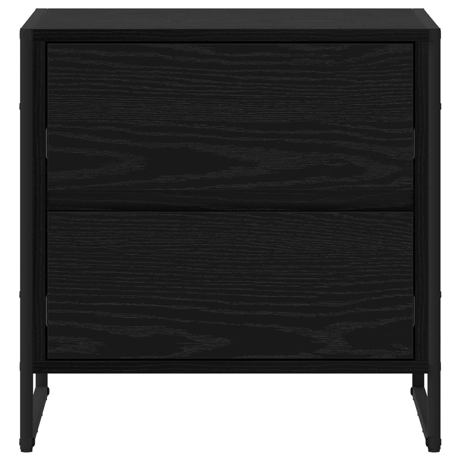 Nachtkastje met lade Zwart Eiken 50 x 39,5 x 50 cm Bewerkt hout
