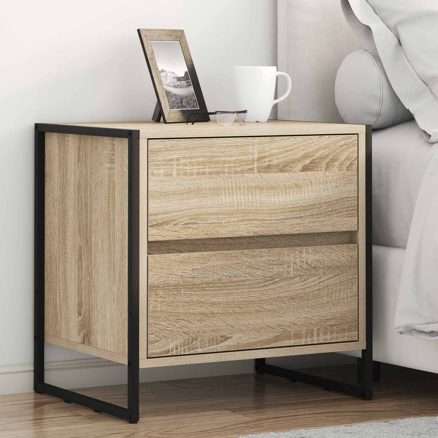 Nachtkastje met lade Sonoma 50 x 39,5 x 50 cm Bewerkt hout
