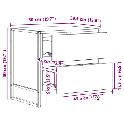 Nachtkastje met lade Sonoma 50 x 39,5 x 50 cm Bewerkt hout