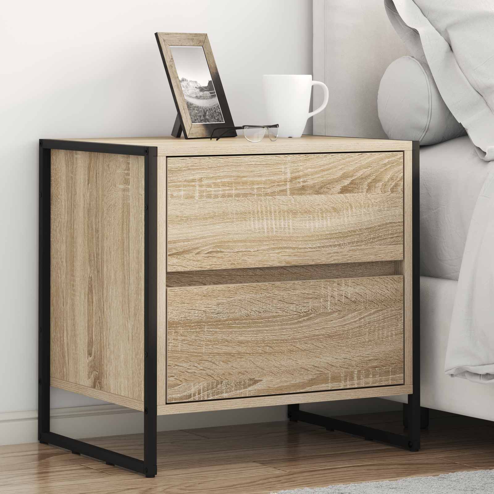 Nachtkastje 2 pcs Sonoma 50 x 39,5 x 50 cm Bewerkt hout