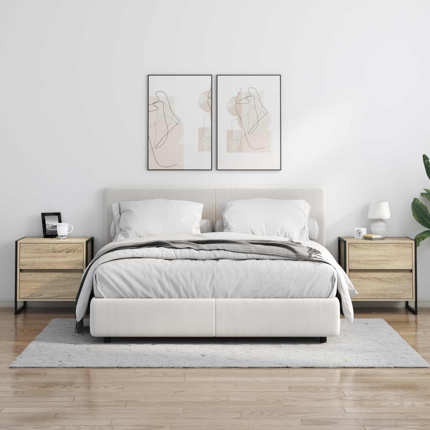Nachtkastje 2 pcs Sonoma 50 x 39,5 x 50 cm Bewerkt hout