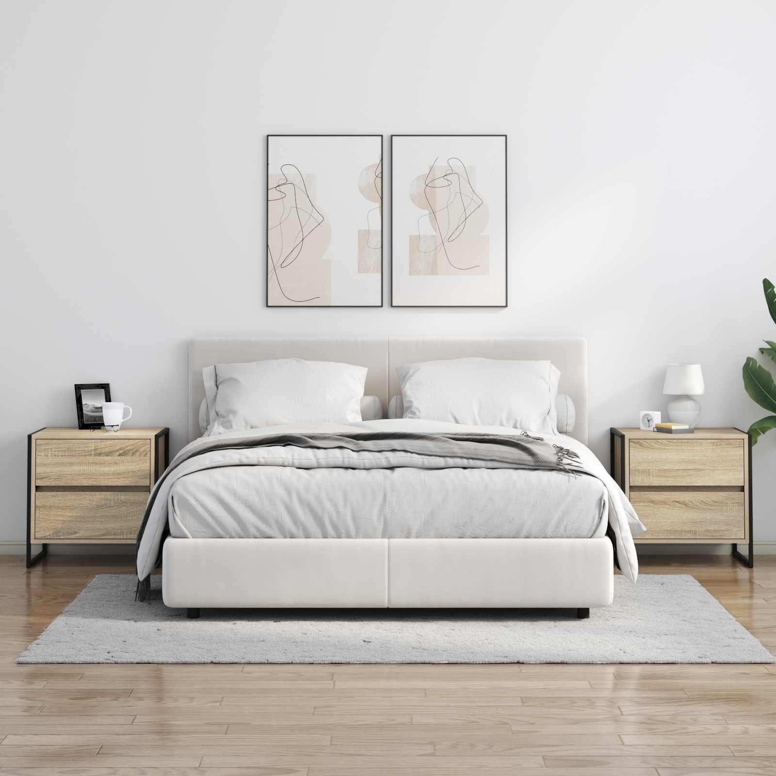 Nachtkastje 2 pcs Sonoma 50 x 39,5 x 50 cm Bewerkt hout