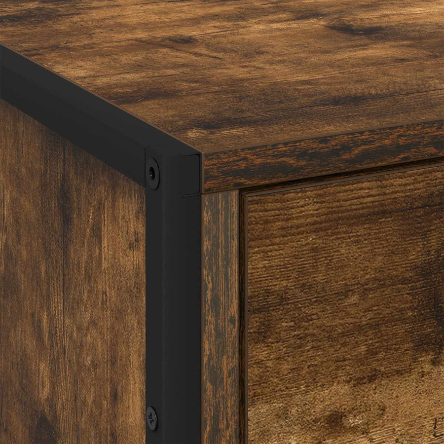 Nachtkastje met lade Rook Eik 50 x 39,5 x 50 cm Bewerkt hout