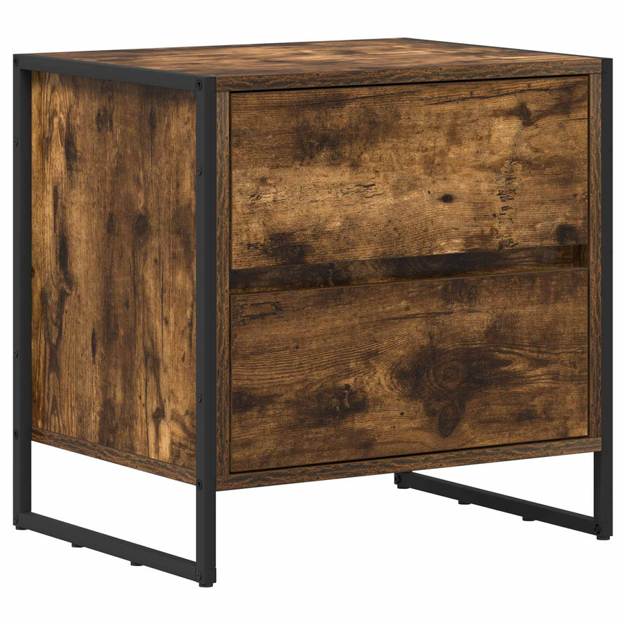 Nachtkastje met lade Rook Eik 50 x 39,5 x 50 cm Bewerkt hout
