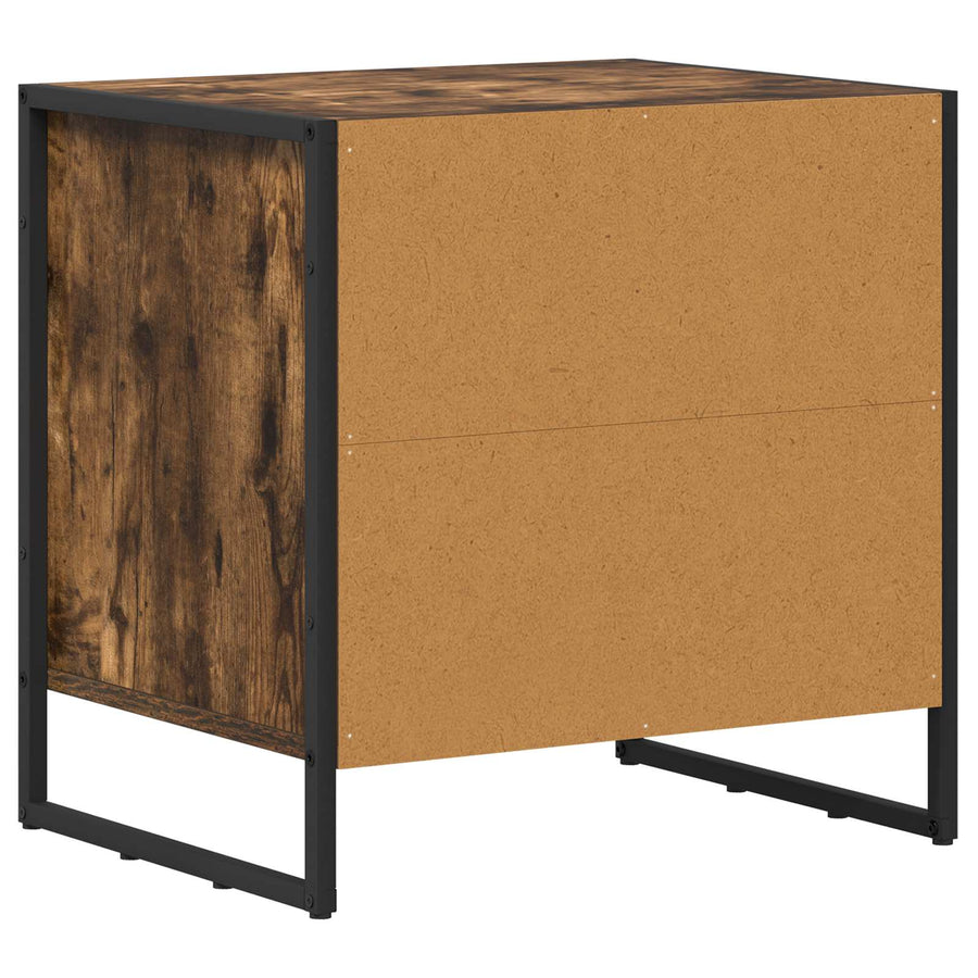 Nachtkastje met lade Rook Eik 50 x 39,5 x 50 cm Bewerkt hout