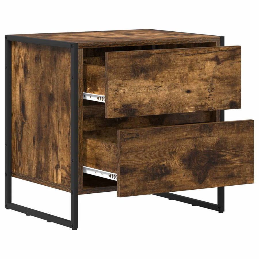 Nachtkastje met lade Rook Eik 50 x 39,5 x 50 cm Bewerkt hout