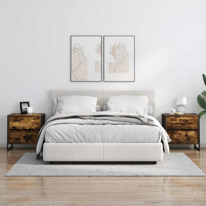 Nachtkastje 2 pcs Rook Eik 50 x 39,5 x 50 cm Bewerkt hout