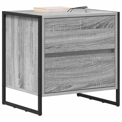 Nachtkastje Grijs Sonoma 50 x 39,5 x 50 cm Bewerkt hout