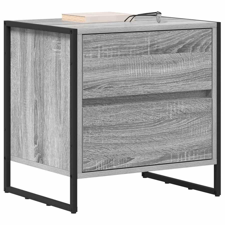 Nachtkastje Grijs Sonoma 50 x 39,5 x 50 cm Bewerkt hout