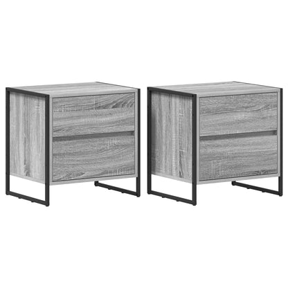 Nachtkastje 2 pcs Grijs Sonoma 50 x 39,5 x 50 cm Bewerkt hout