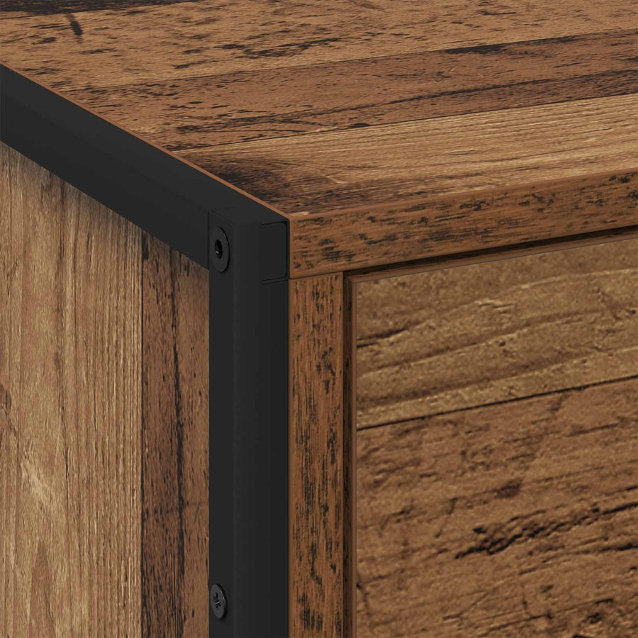 Nachtkastje met lade Oud Hout 50 x 39,5 x 50 cm Bewerkt hout