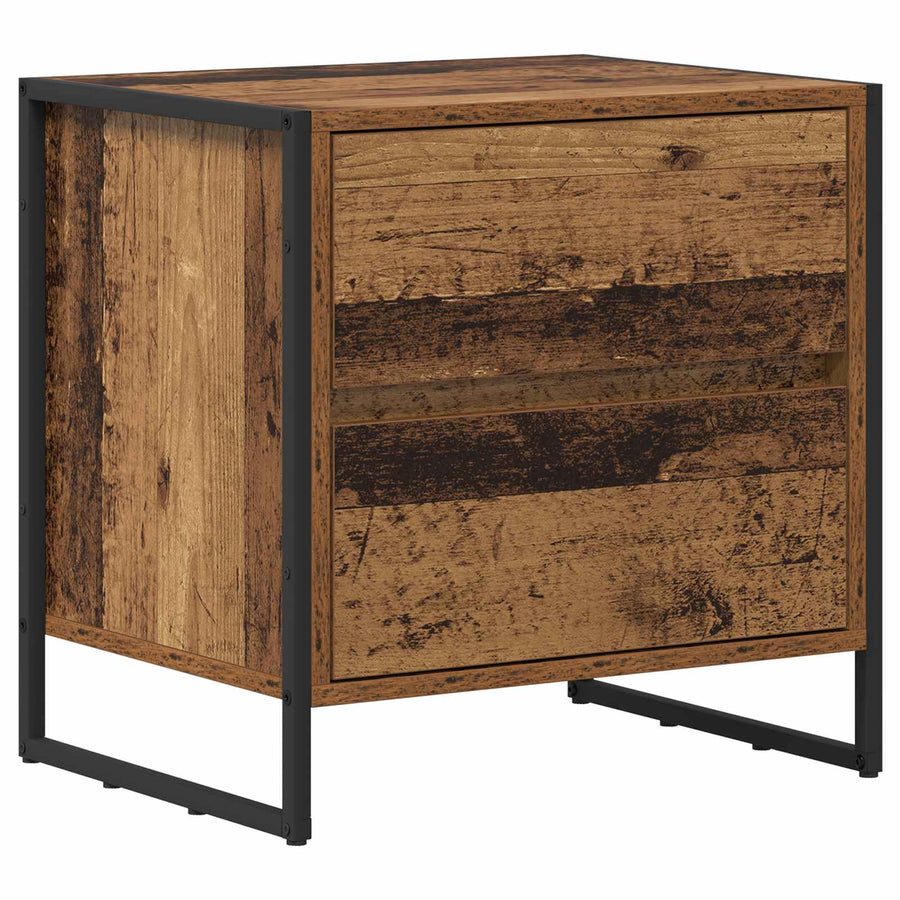 Nachtkastje met lade Oud Hout 50 x 39,5 x 50 cm Bewerkt hout