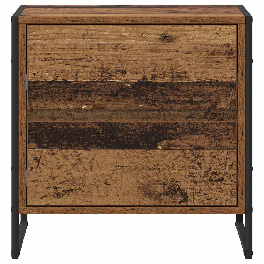 Nachtkastje met lade Oud Hout 50 x 39,5 x 50 cm Bewerkt hout