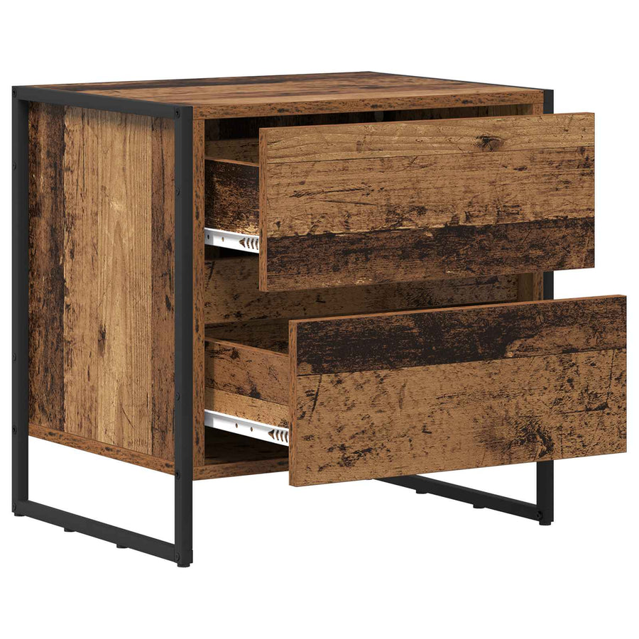 Nachtkastje met lade Oud Hout 50 x 39,5 x 50 cm Bewerkt hout