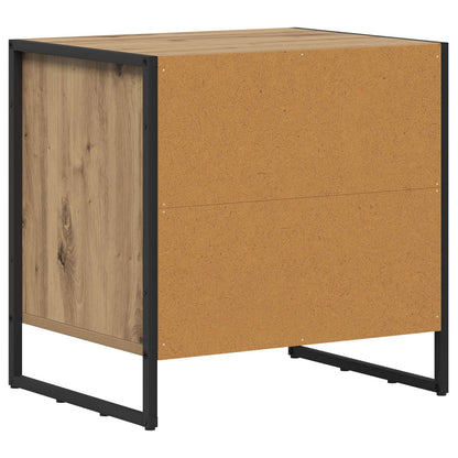 Nachtkastje Ambachtelijk eiken 50 x 39,5 x 50 cm Bewerkt hout