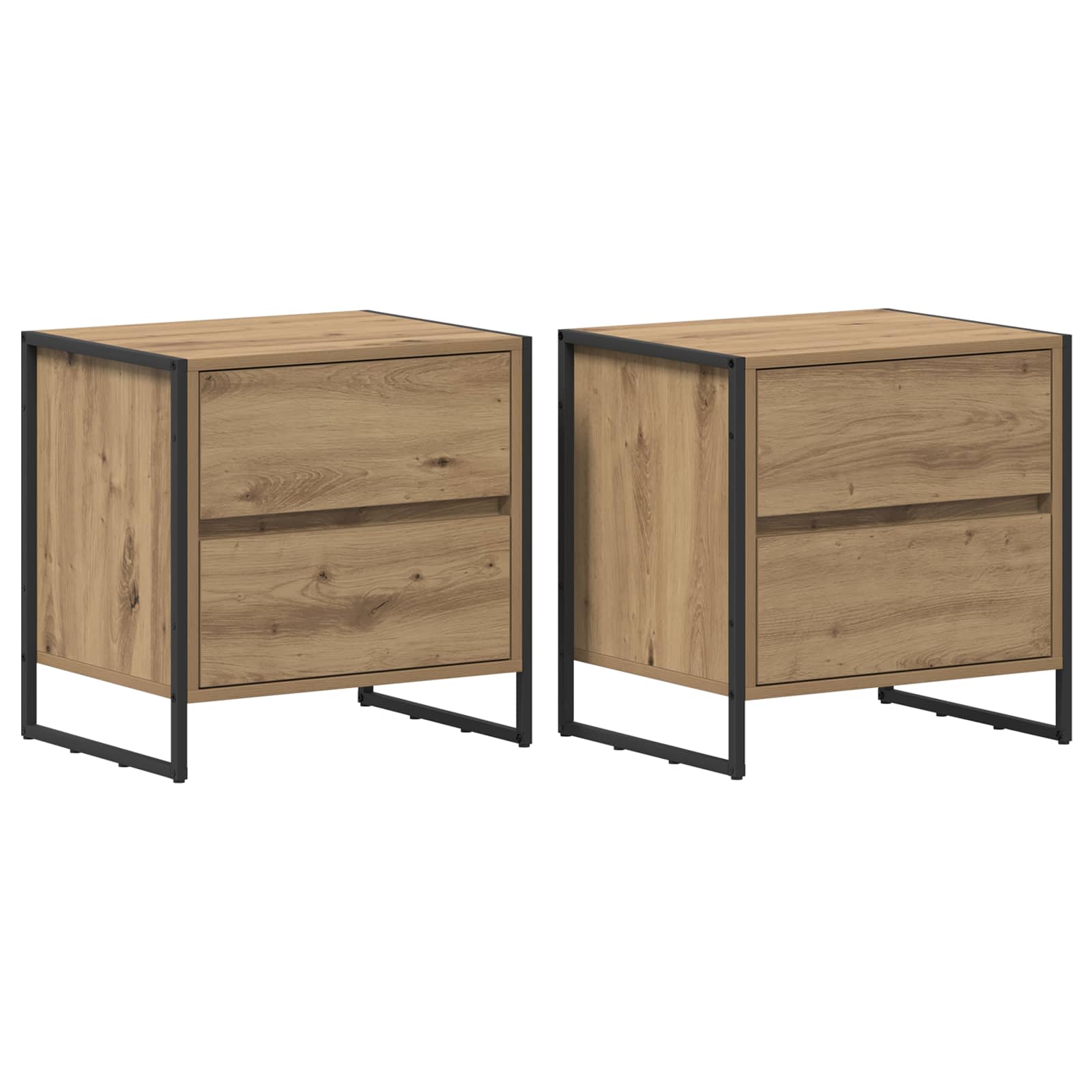 Nachtkastje met lade 2 pcs Ambachtelijk eiken 50 x 39,5 x 50 cm