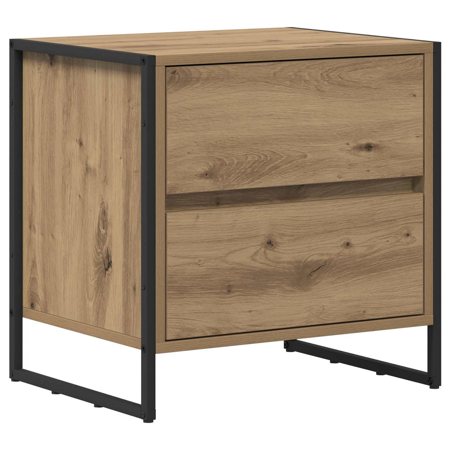 Nachtkastje met lade 2 pcs Ambachtelijk eiken 50 x 39,5 x 50 cm