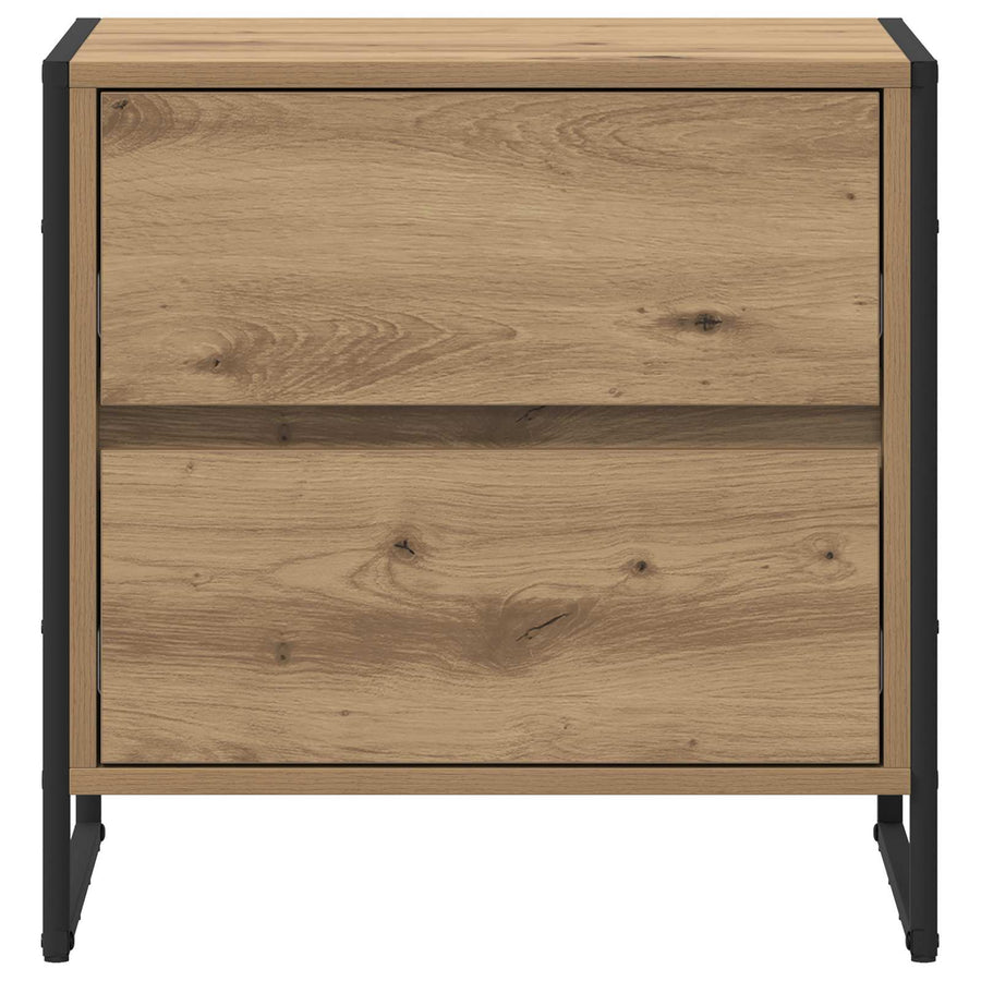 Nachtkastje met lade 2 pcs Ambachtelijk eiken 50 x 39,5 x 50 cm