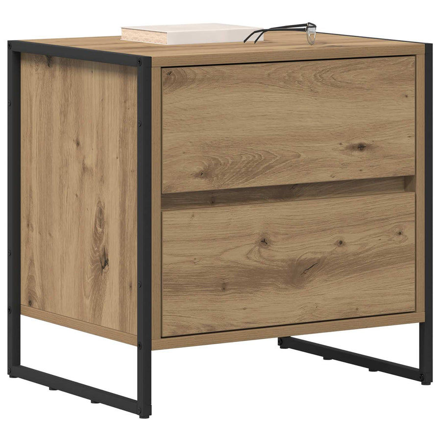 Nachtkastje met lade 2 pcs Ambachtelijk eiken 50 x 39,5 x 50 cm