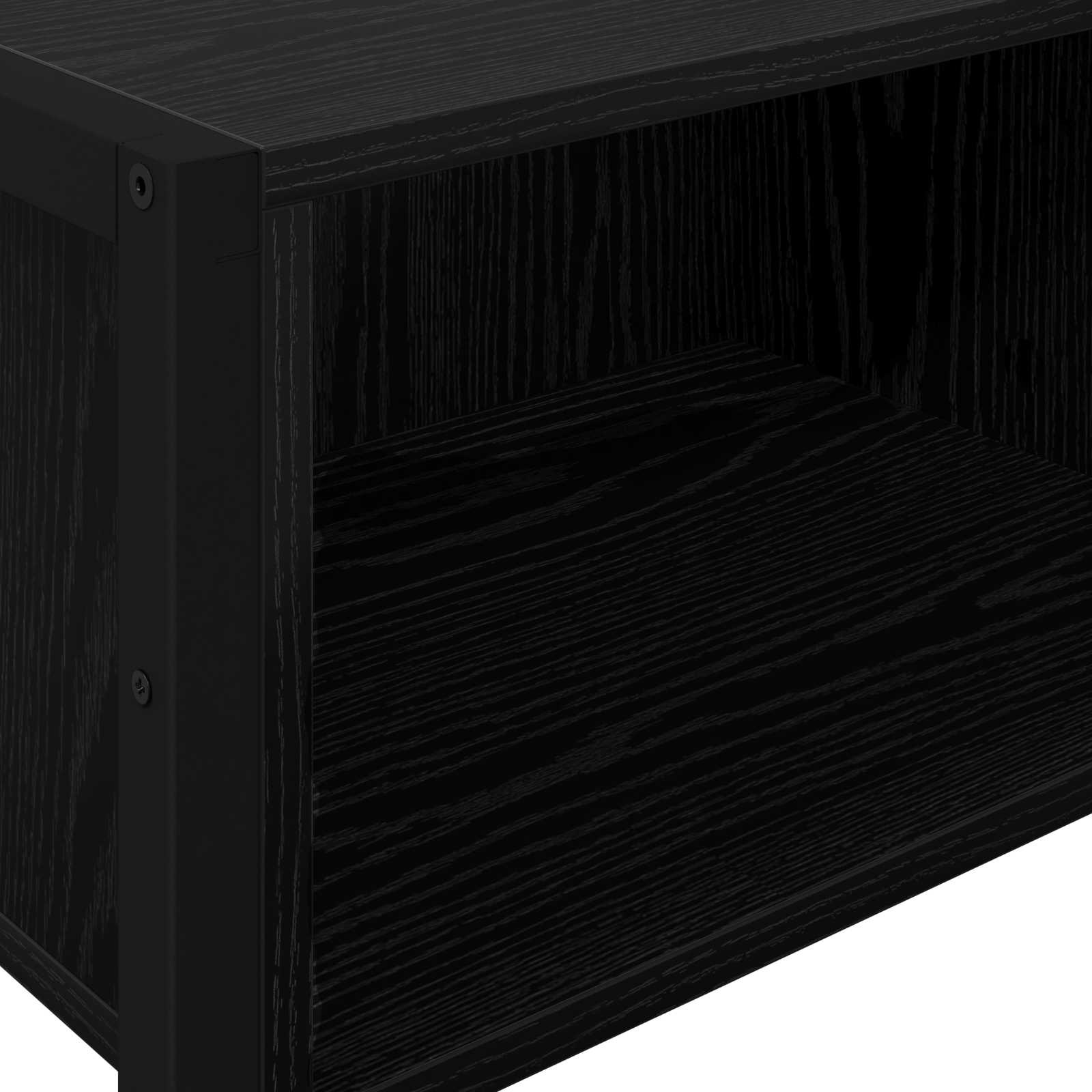 Bijzettafel Zwart Eiken 100 x 36 x 75 cm Bewerkt hout