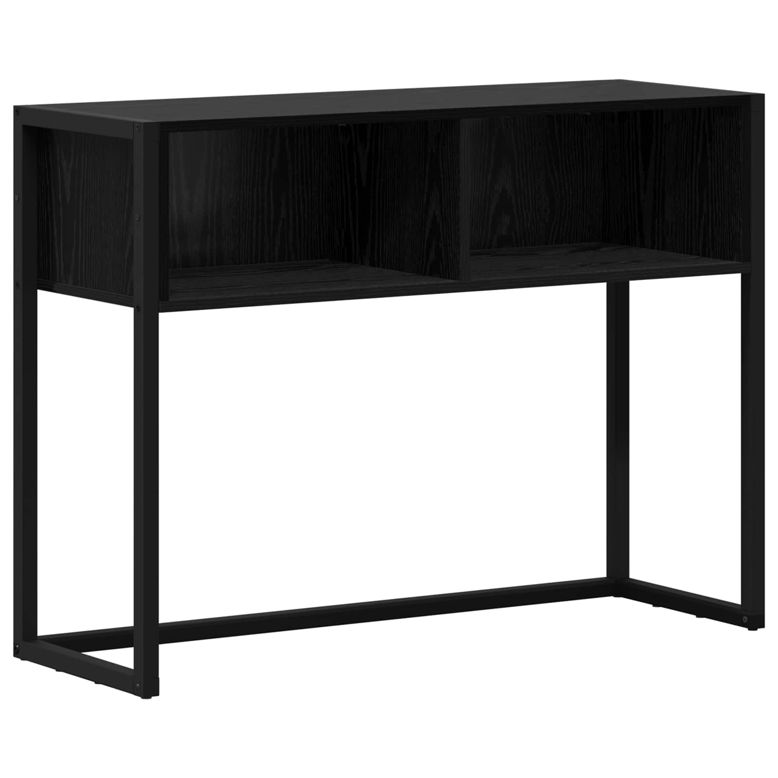 Bijzettafel Zwart Eiken 100 x 36 x 75 cm Bewerkt hout