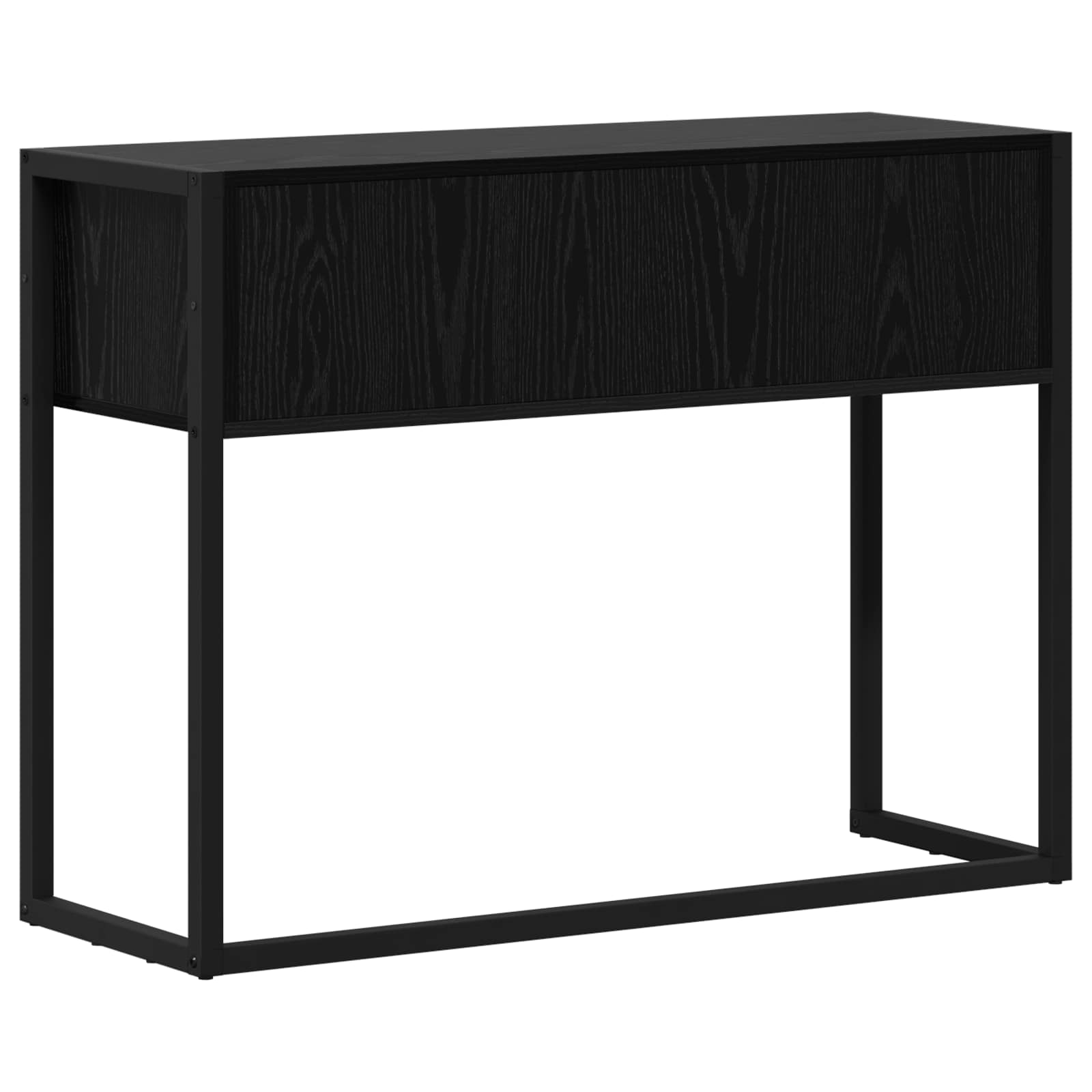 Bijzettafel Zwart Eiken 100 x 36 x 75 cm Bewerkt hout
