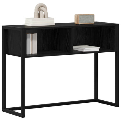Bijzettafel Zwart Eiken 100 x 36 x 75 cm Bewerkt hout