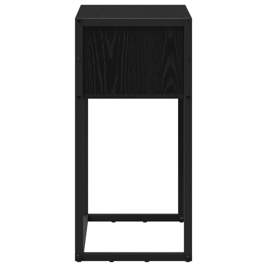 Bijzettafel Zwart Eiken 100 x 36 x 75 cm Bewerkt hout
