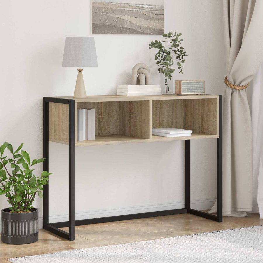 Bijzettafel met opslag Sonoma 100 x 36 x 75 cm Bewerkt hout