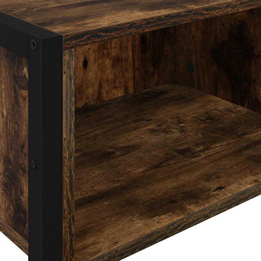 Bijzettafel met opslag Rook Eik 100 x 36 x 75 cm Bewerkt hout