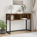 Bijzettafel met opslag Rook Eik 100 x 36 x 75 cm Bewerkt hout