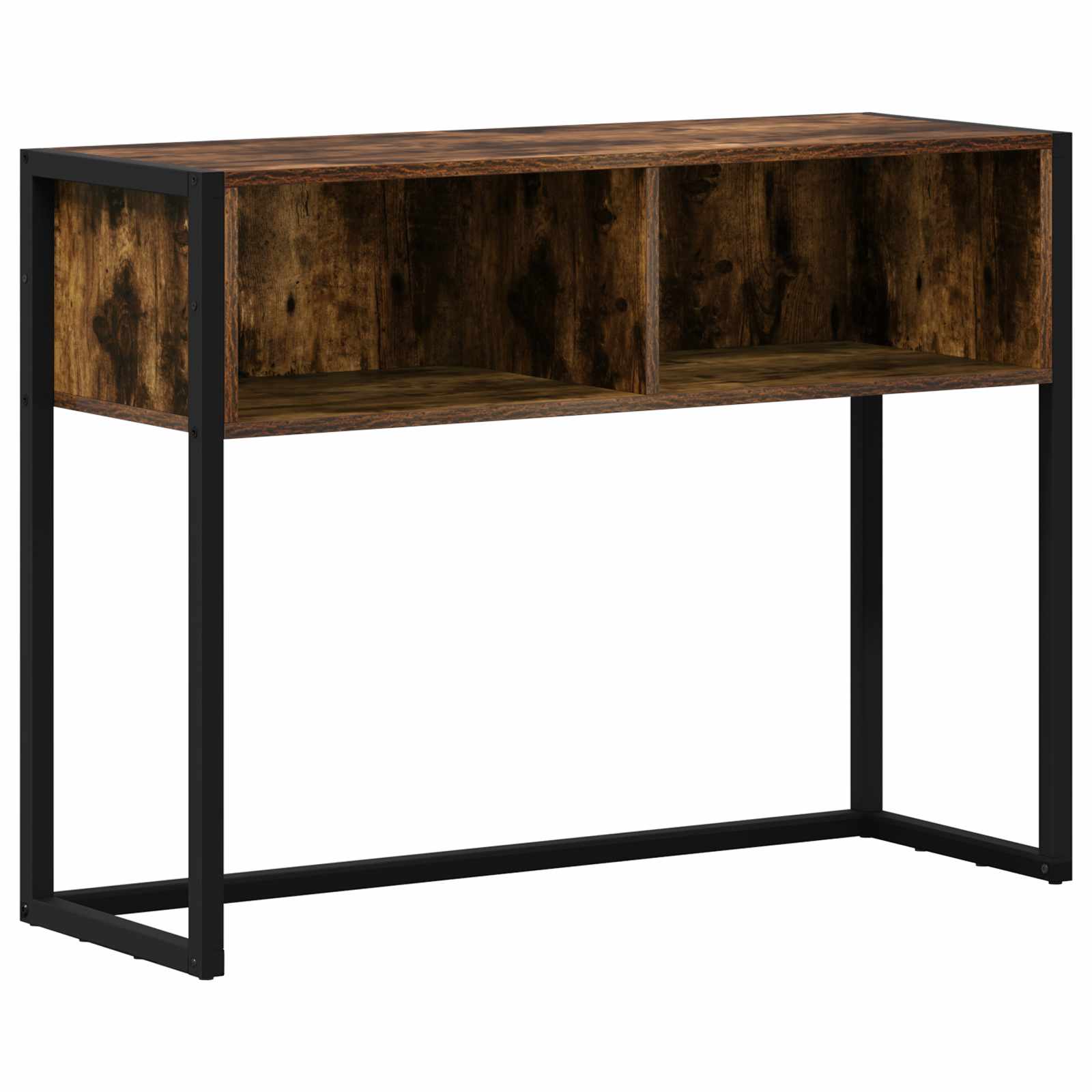 Bijzettafel met opslag Rook Eik 100 x 36 x 75 cm Bewerkt hout