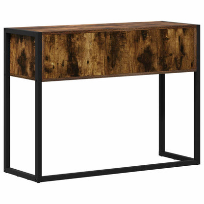 Bijzettafel met opslag Rook Eik 100 x 36 x 75 cm Bewerkt hout