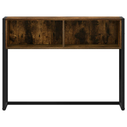 Bijzettafel met opslag Rook Eik 100 x 36 x 75 cm Bewerkt hout