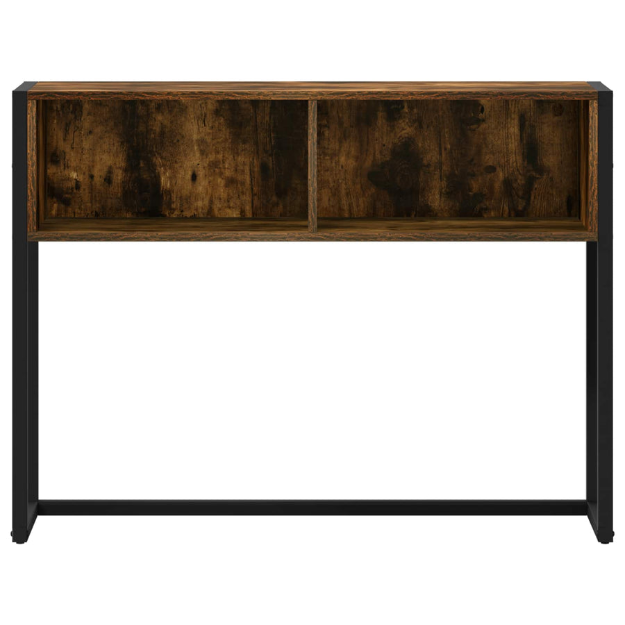 Bijzettafel met opslag Rook Eik 100 x 36 x 75 cm Bewerkt hout