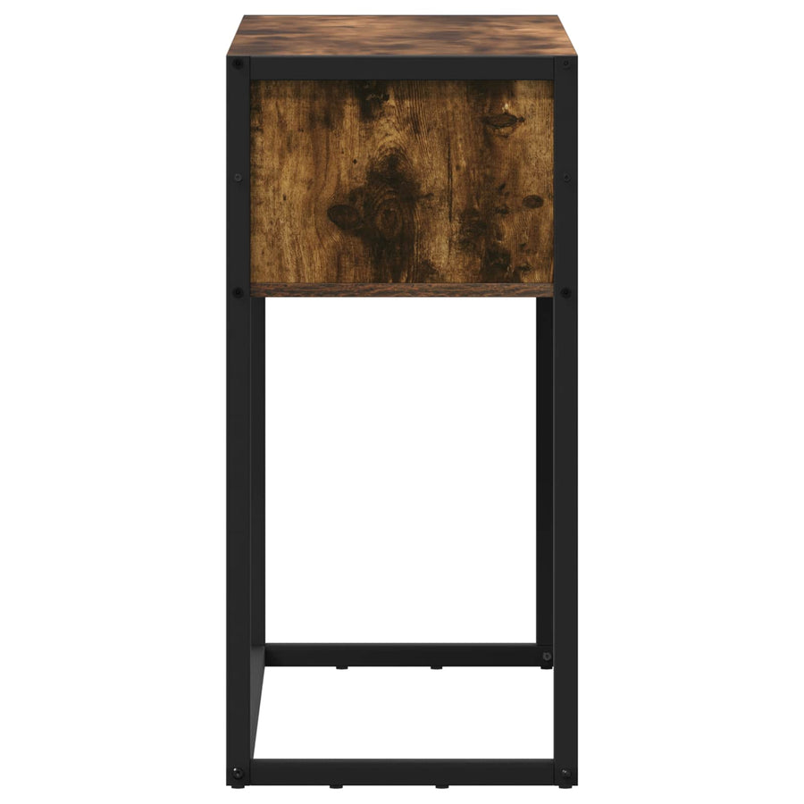 Bijzettafel met opslag Rook Eik 100 x 36 x 75 cm Bewerkt hout